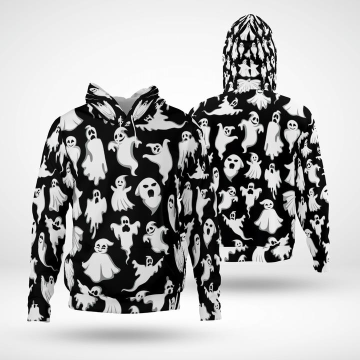 Scary Cute White Ghost Spooky Halloween 3D Hoodies Scary Cute White Ghost Spooky Halloween 3D Hoodies