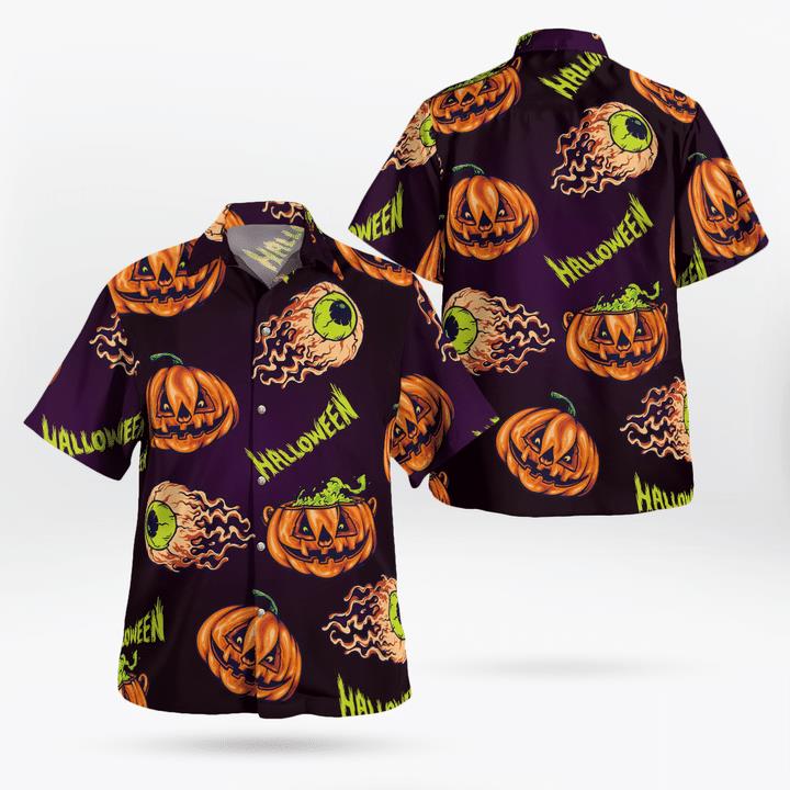 Scary Flying Eyeball Pumpkins Halloween Spooky 3D Hawaii Shirt Scary Flying Eyeball Pumpkins Halloween Spooky 3D Hawaii Shirt