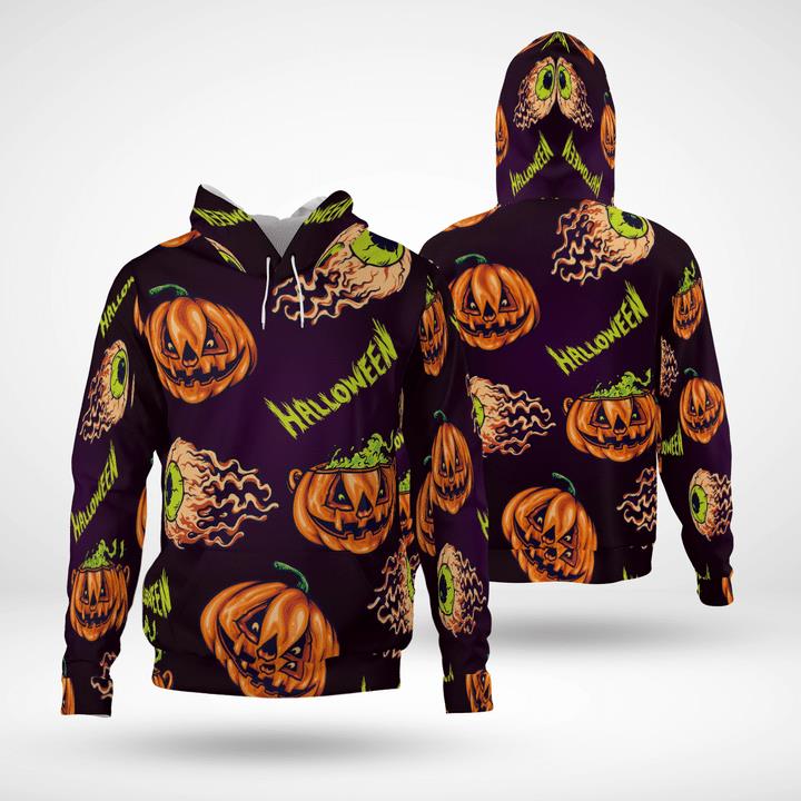Scary Flying Eyeball Pumpkins Halloween Spooky 3D Hoodies Scary Flying Eyeball Pumpkins Halloween Spooky 3D Hoodies