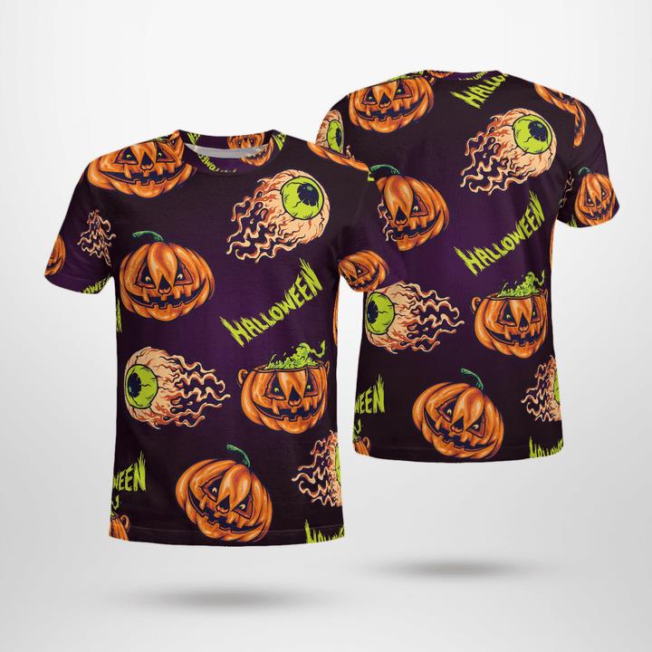 Scary Flying Eyeball Pumpkins Halloween Spooky 3D T-Shirt Scary Flying Eyeball Pumpkins Halloween Spooky 3D T-Shirt
