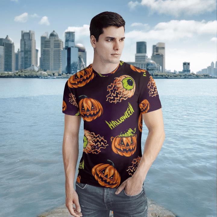 Scary Flying Eyeball Pumpkins Halloween Spooky 3D T-Shirt 1 » Cool Gifts for You - Mfamilygift Scary Flying Eyeball Pumpkins Halloween Spooky 3D T-Shirt 1