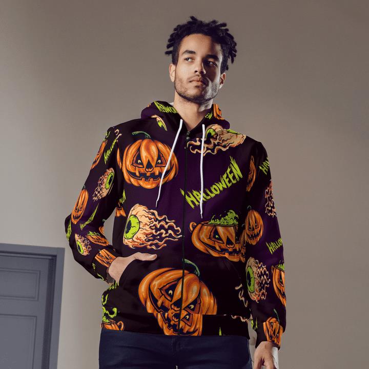 Scary Flying Eyeball Pumpkins Halloween Spooky 3D Zip Hoodies 1 » Cool Gifts for You - Mfamilygift Scary Flying Eyeball Pumpkins Halloween Spooky 3D Zip Hoodies 1