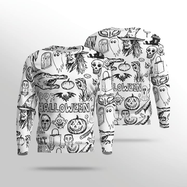 Scary Halloween Icon Spooky 3D Aop Sweatshirt