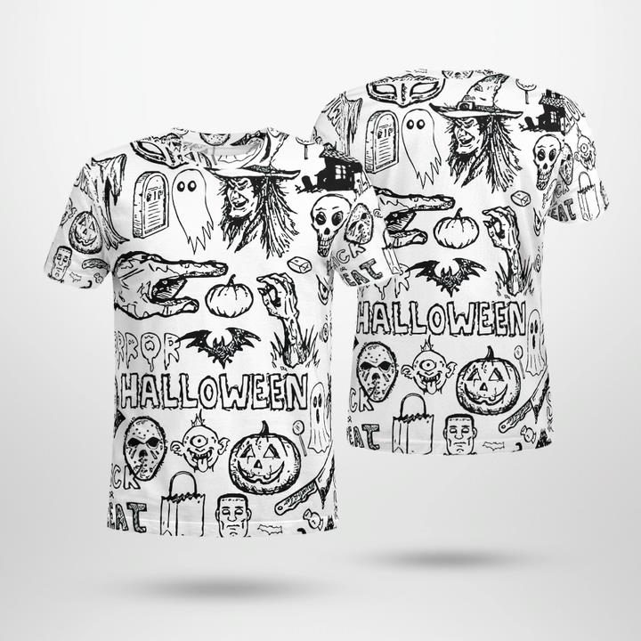 Scary Halloween Icon Spooky 3D T-Shirt