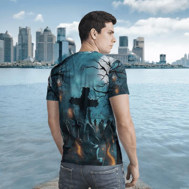 Scary Halloween Night At Graveyard Spooky 3D T-Shirt 2 » Cool Gifts for You - Mfamilygift Scary Halloween Night At Graveyard Spooky 3D T-Shirt 2