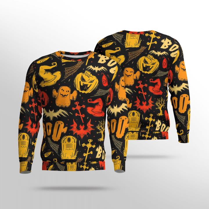 Scary Halloween Night Rising Pumpkin Ghost Spooky 3D Aop Sweatshirt