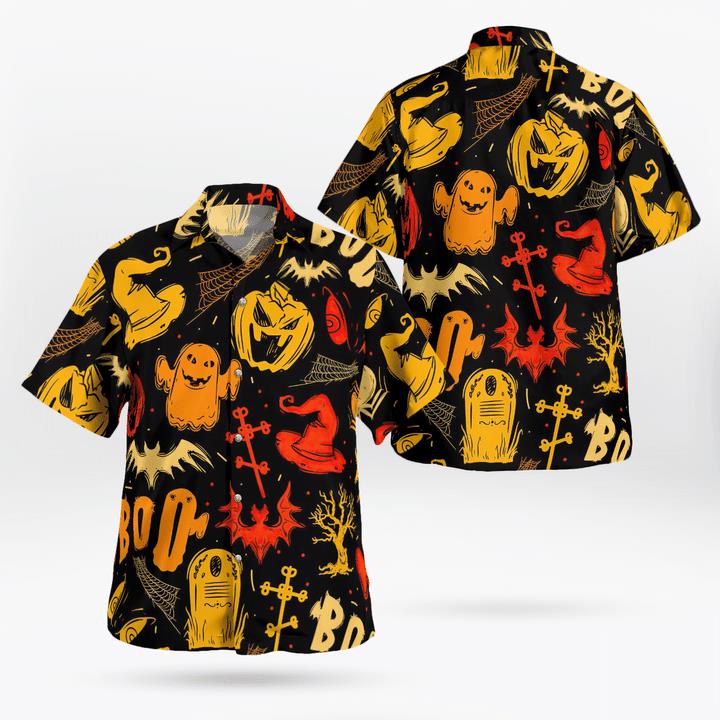 Scary Halloween Night Rising Pumpkin Ghost Spooky 3D Hawaii Shirt