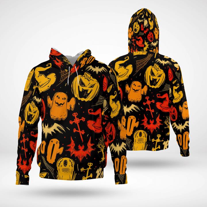 Scary Halloween Night Rising Pumpkin Ghost Spooky 3D Hoodies