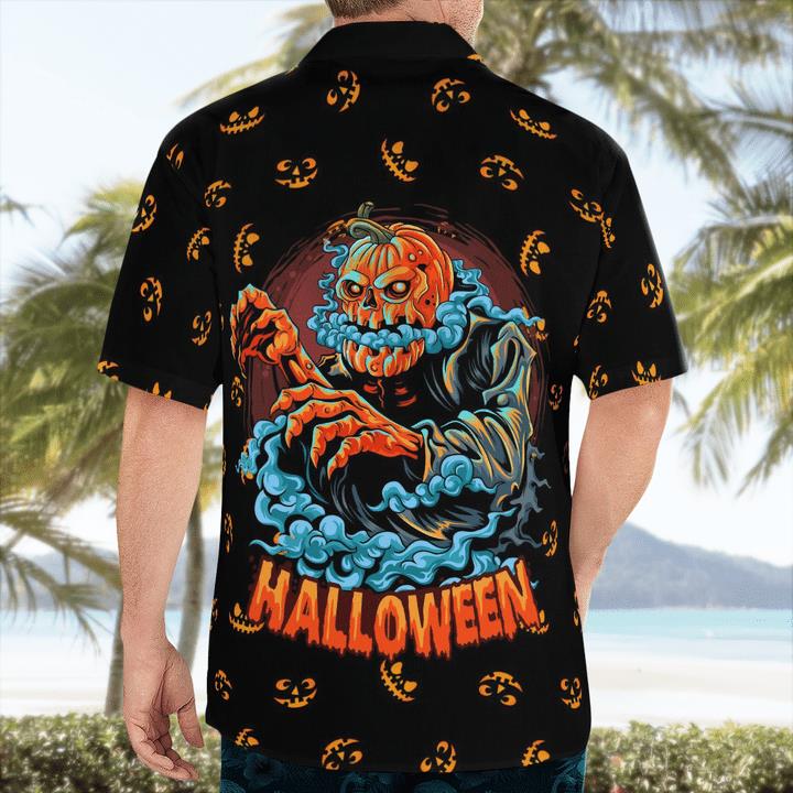Scary Halloween Pumpkin Ghost Blue Mist Spooky 3D Hawaii Shirt 2 » Cool Gifts for You - Mfamilygift Scary Halloween Pumpkin Ghost Blue Mist Spooky 3D Hawaii Shirt 2