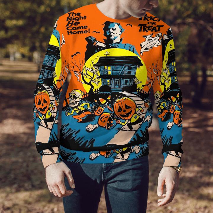Scary Murder The Night He Come Home Pumpkin 3D Aop Sweatshirt 2 » Cool Gifts for You - Mfamilygift Scary Murder The Night He Come Home Pumpkin 3D Aop Sweatshirt 2