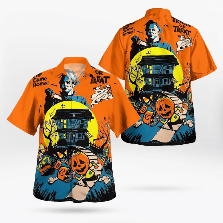 Scary Murder The Night He Come Home Pumpkin 3D Hawaii Shirt Scary Murder The Night He Come Home Pumpkin 3D Hawaii Shirt