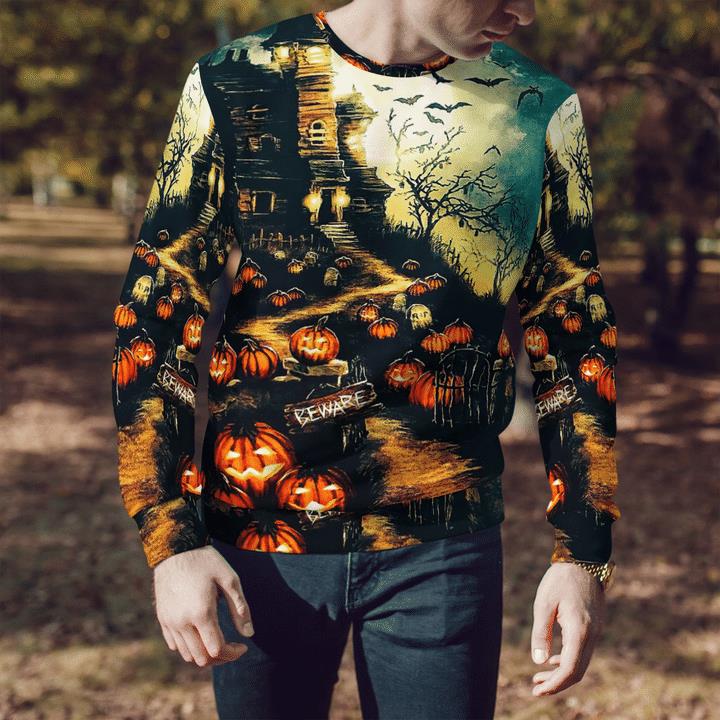 Scary Night Beware Come If You Dare Pumpkin Spooky 3D Aop Sweatshirt 2 » Cool Gifts for You - Mfamilygift Scary Night Beware Come If You Dare Pumpkin Spooky 3D Aop Sweatshirt 2