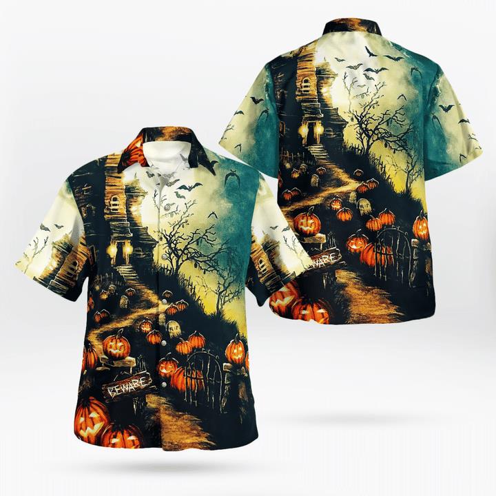 Scary Night Beware Come If You Dare Pumpkin Spooky 3D Hawaii Shirt Scary Night Beware Come If You Dare Pumpkin Spooky 3D Hawaii Shirt