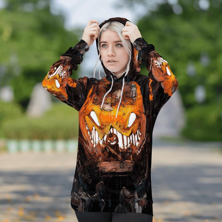 Scary Night Halloween Zombie Pumpkin Rising Haunted Spooky 3D Hoodies 1 » Cool Gifts for You - Mfamilygift Scary Night Halloween Zombie Pumpkin Rising Haunted Spooky 3D Hoodies 1
