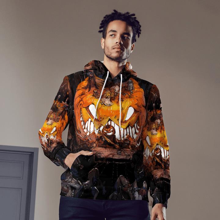 Scary Night Halloween Zombie Pumpkin Rising Haunted Spooky 3D Hoodies 2 » Cool Gifts for You - Mfamilygift Scary Night Halloween Zombie Pumpkin Rising Haunted Spooky 3D Hoodies 2