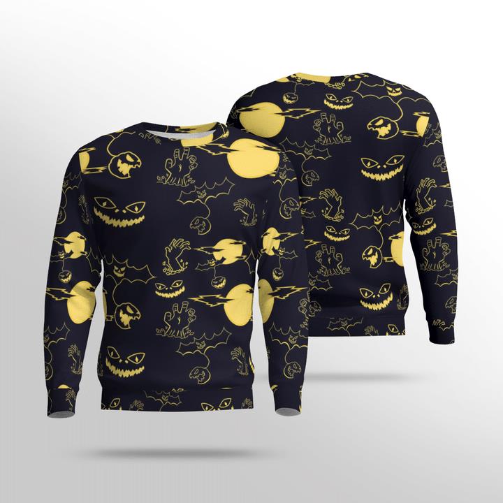 Scary Night Zombies Haunted Pumpkin Halloween Spooky 3D Aop Sweatshirt Scary Night Zombies Haunted Pumpkin Halloween Spooky 3D Aop Sweatshirt