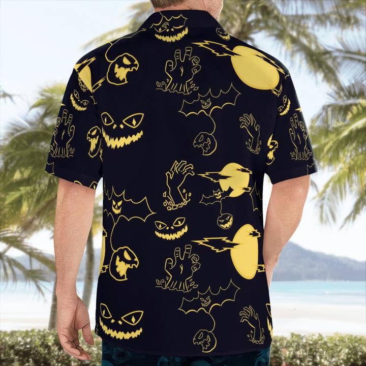 Scary Night Zombies Haunted Pumpkin Halloween Spooky 3D Hawaii Shirt 2 » Cool Gifts for You - Mfamilygift Scary Night Zombies Haunted Pumpkin Halloween Spooky 3D Hawaii Shirt 2