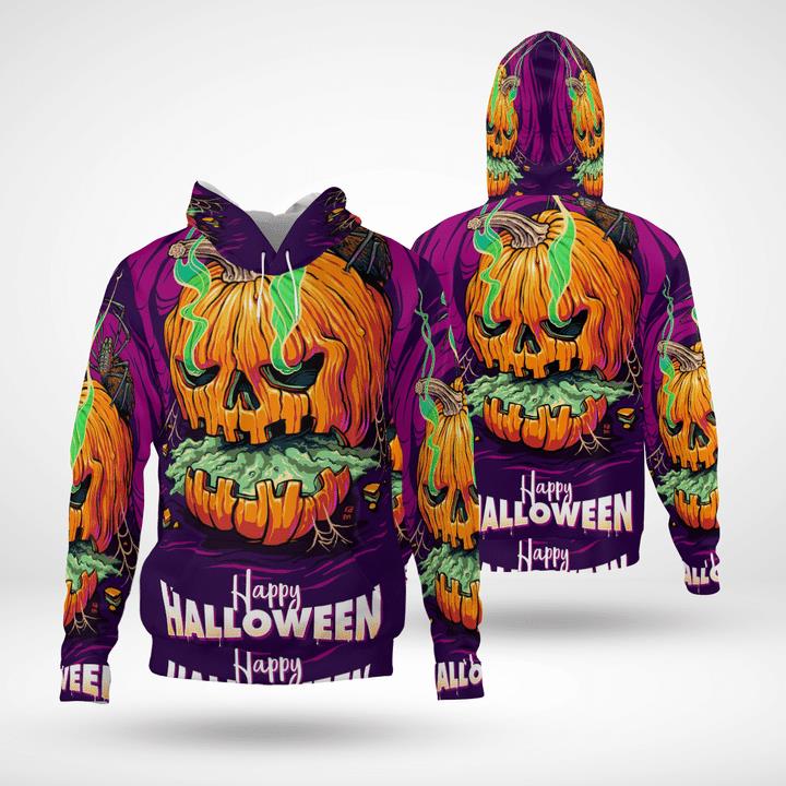 Scary Pumpkin Spider Happy Halloween Spooky 3D Hoodies