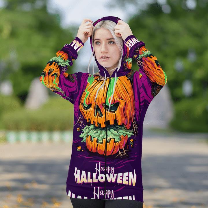 Scary Pumpkin Spider Happy Halloween Spooky 3D Zip Hoodies 2 » Cool Gifts for You - Mfamilygift Scary Pumpkin Spider Happy Halloween Spooky 3D Zip Hoodies 2