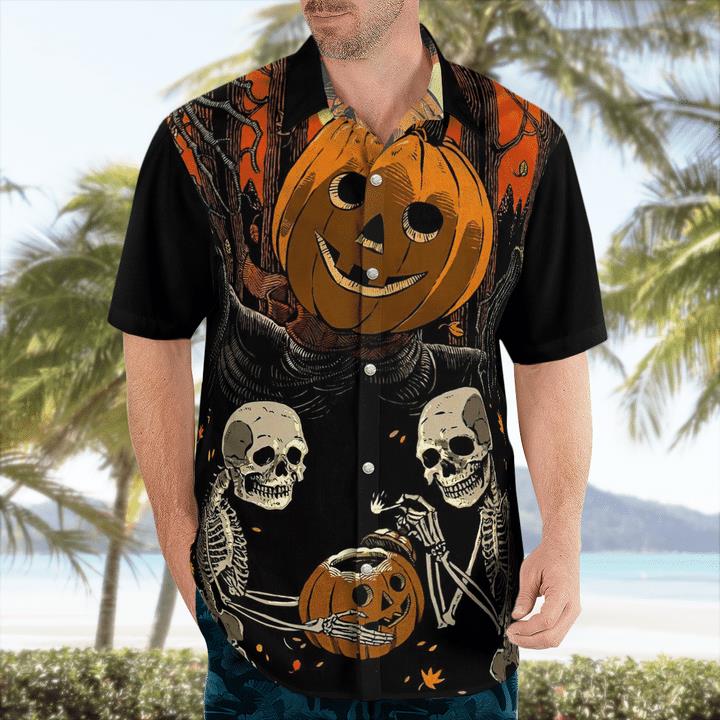 Scary Skeleton Halloween Scarecrow Pumpkinhead Spooky 3D Hawaii Shirt 1 » Cool Gifts for You - Mfamilygift Scary Skeleton Halloween Scarecrow Pumpkinhead Spooky 3D Hawaii Shirt 1