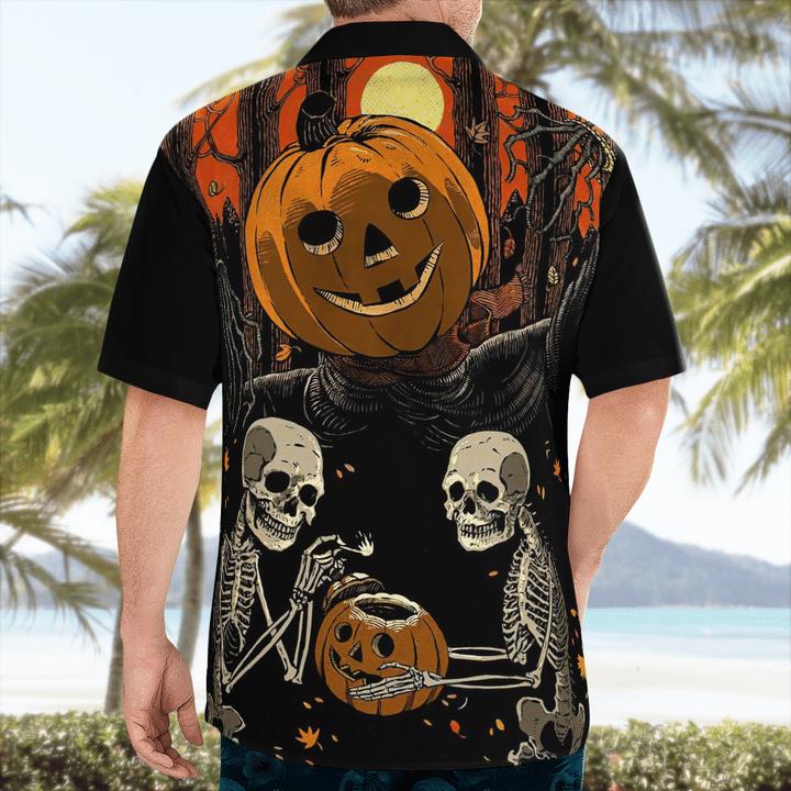 Scary Skeleton Halloween Scarecrow Pumpkinhead Spooky 3D Hawaii Shirt 2 » Cool Gifts for You - Mfamilygift Scary Skeleton Halloween Scarecrow Pumpkinhead Spooky 3D Hawaii Shirt 2