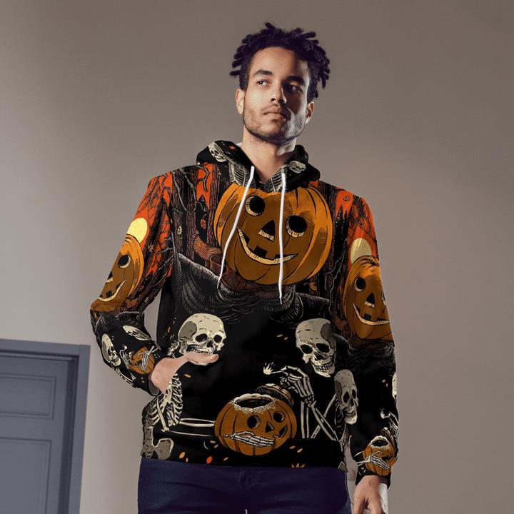 Scary Skeleton Halloween Scarecrow Pumpkinhead Spooky 3D Hoodies 2 » Cool Gifts for You - Mfamilygift Scary Skeleton Halloween Scarecrow Pumpkinhead Spooky 3D Hoodies 2