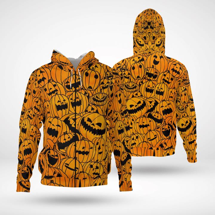 Shade Of Pumpkins Cute Happy Halloween Spooky 3D Zip Hoodies Shade Of Pumpkins Cute Happy Halloween Spooky 3D Zip Hoodies