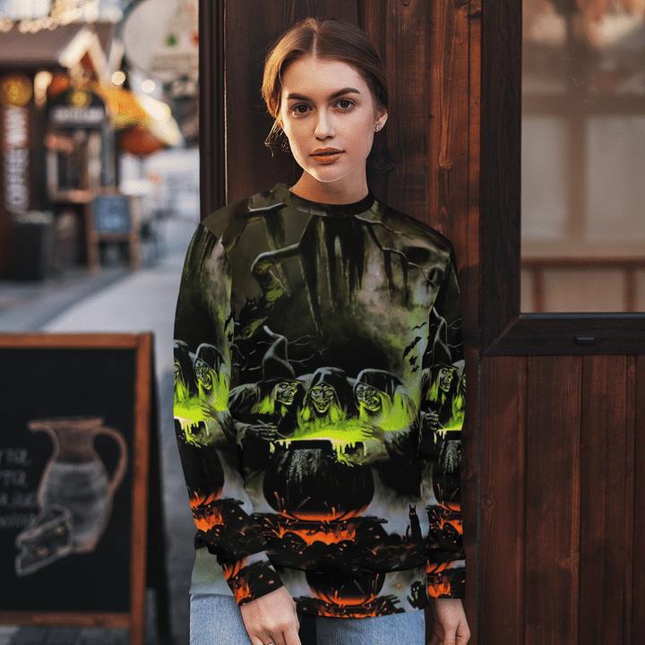 Spooky Halloween Witches Concoction Night 3D Aop Sweatshirt 1 » Cool Gifts for You - Mfamilygift Spooky Halloween Witches Concoction Night 3D Aop Sweatshirt 1