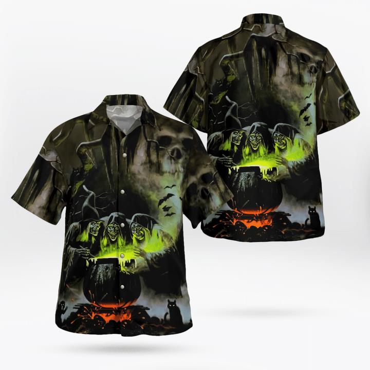 Spooky Halloween Witches Concoction Night 3D Hawaii Shirt Spooky Halloween Witches Concoction Night 3D Hawaii Shirt