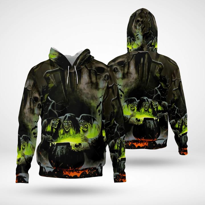 Spooky Halloween Witches Concoction Night 3D Hoodies