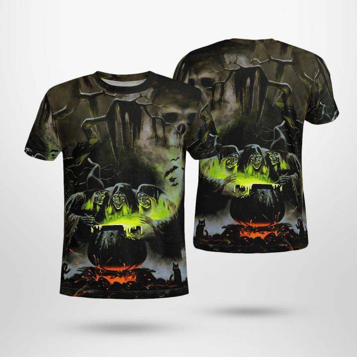 Spooky Halloween Witches Concoction Night 3D T-Shirt