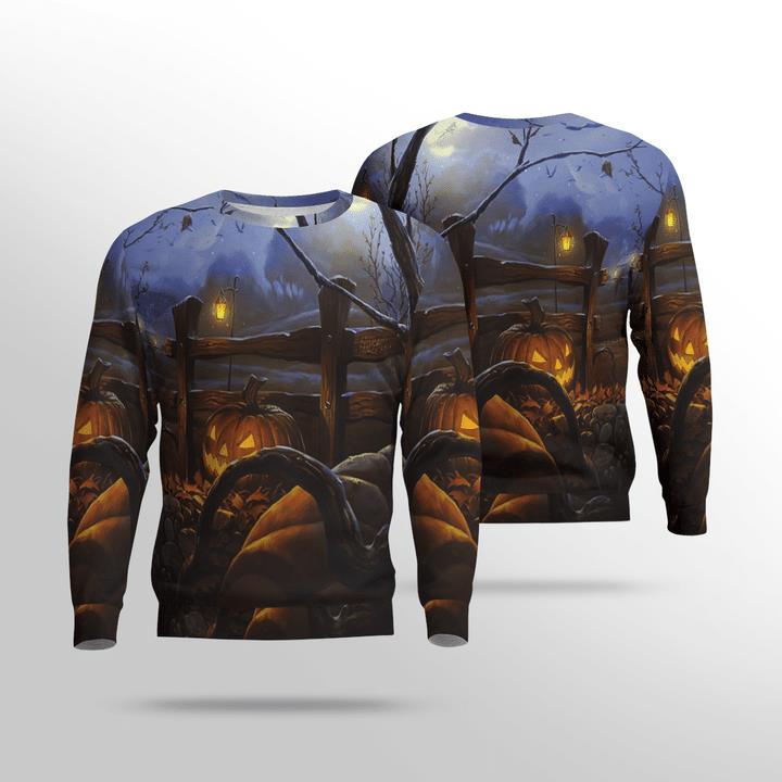 Starry Night Halloween Pumpkin Spooky 3D Aop Sweatshirt