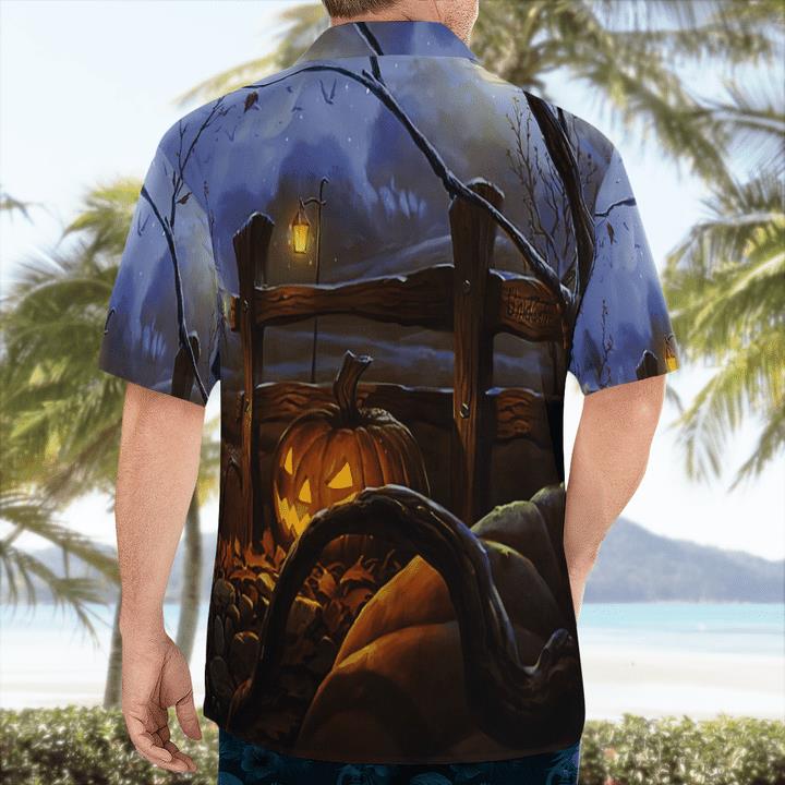 Starry Night Halloween Pumpkin Spooky 3D Hawaii Shirt 2 » Cool Gifts for You - Mfamilygift Starry Night Halloween Pumpkin Spooky 3D Hawaii Shirt 2
