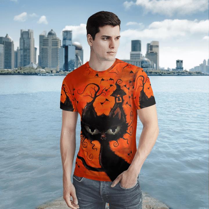 Weird Black Cat At Night Spooky 3D T-Shirt 1 » Cool Gifts for You - Mfamilygift Weird Black Cat At Night Spooky 3D T-Shirt 1