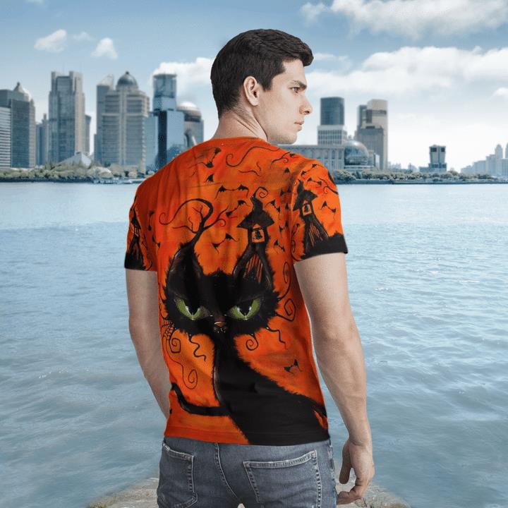 Weird Black Cat At Night Spooky 3D T-Shirt 2 » Cool Gifts for You - Mfamilygift Weird Black Cat At Night Spooky 3D T-Shirt 2