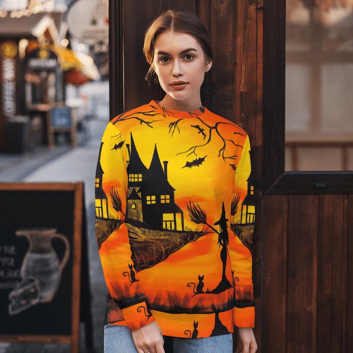 Welcome To Haunted Witchs House Twilight Halloween 3D Aop Sweatshirt 1
