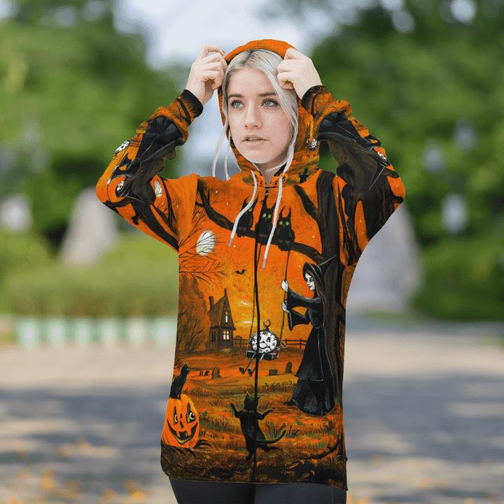 Witch And Black Cats Owls Halloween Twilight Spooky 3D Zip Hoodies 2 » Cool Gifts for You - Mfamilygift Witch And Black Cats Owls Halloween Twilight Spooky 3D Zip Hoodies 2