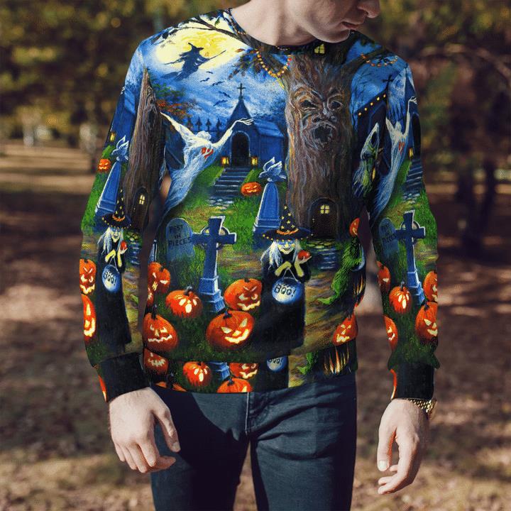 Witchs Tree House Boo Pumpkin Happy Halloween Spooky 3D Aop Sweatshirt 2 » Cool Gifts for You - Mfamilygift Witchs Tree House Boo Pumpkin Happy Halloween Spooky 3D Aop Sweatshirt 2
