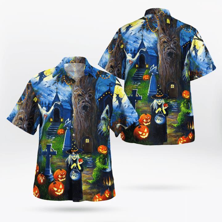 Witchs Tree House Boo Pumpkin Happy Halloween Spooky 3D Hawaii Shirt Witchs Tree House Boo Pumpkin Happy Halloween Spooky 3D Hawaii Shirt