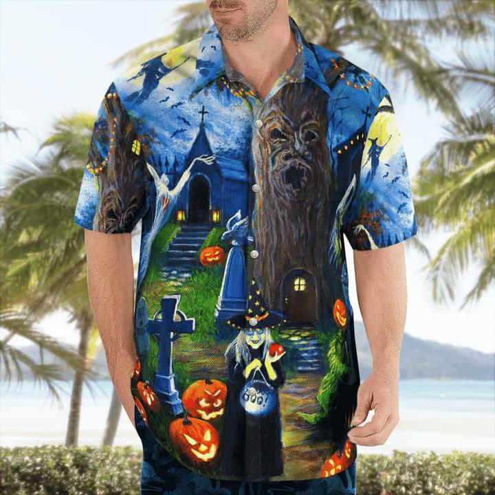 Witchs Tree House Boo Pumpkin Happy Halloween Spooky 3D Hawaii Shirt 1 » Cool Gifts for You - Mfamilygift Witchs Tree House Boo Pumpkin Happy Halloween Spooky 3D Hawaii Shirt 1