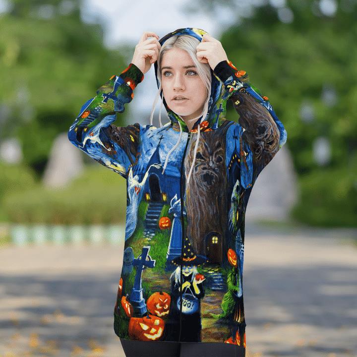 Witchs Tree House Boo Pumpkin Happy Halloween Spooky 3D Zip Hoodies 2 » Cool Gifts for You - Mfamilygift Witchs Tree House Boo Pumpkin Happy Halloween Spooky 3D Zip Hoodies 2