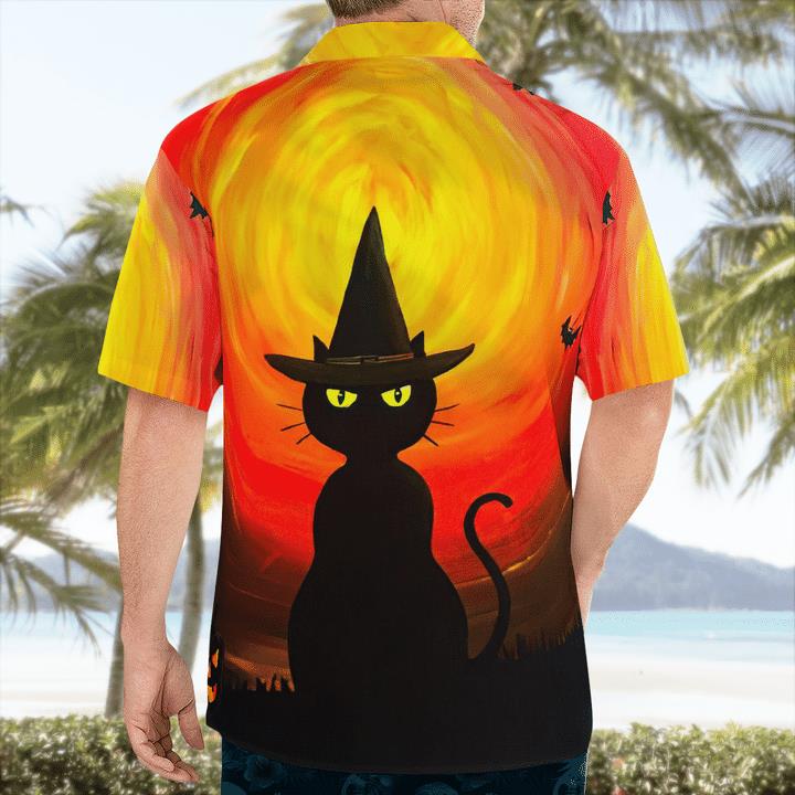 Wizard Black Cat Halloween Night Pumpkin Spooky 3D Hawaii Shirt 2 » Cool Gifts for You - Mfamilygift Wizard Black Cat Halloween Night Pumpkin Spooky 3D Hawaii Shirt 2