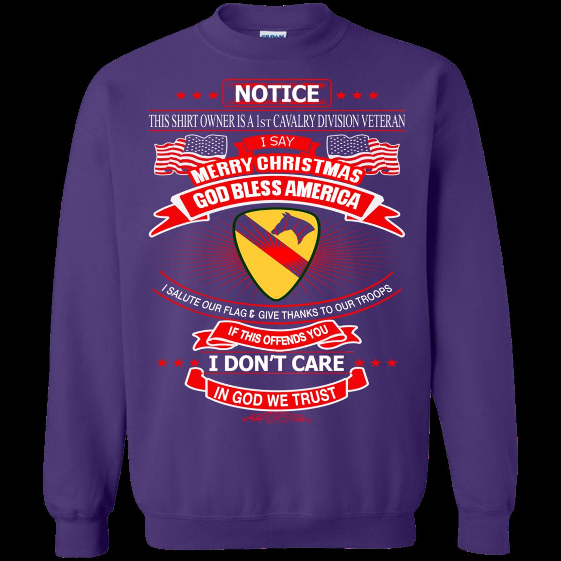 1st Cavalry Divison Veteran Christmas Shirts In God We Trust 1 » Cool Gifts for You - Mfamilygift 1st Cavalry Divison Veteran Christmas Shirts In God We Trust 1