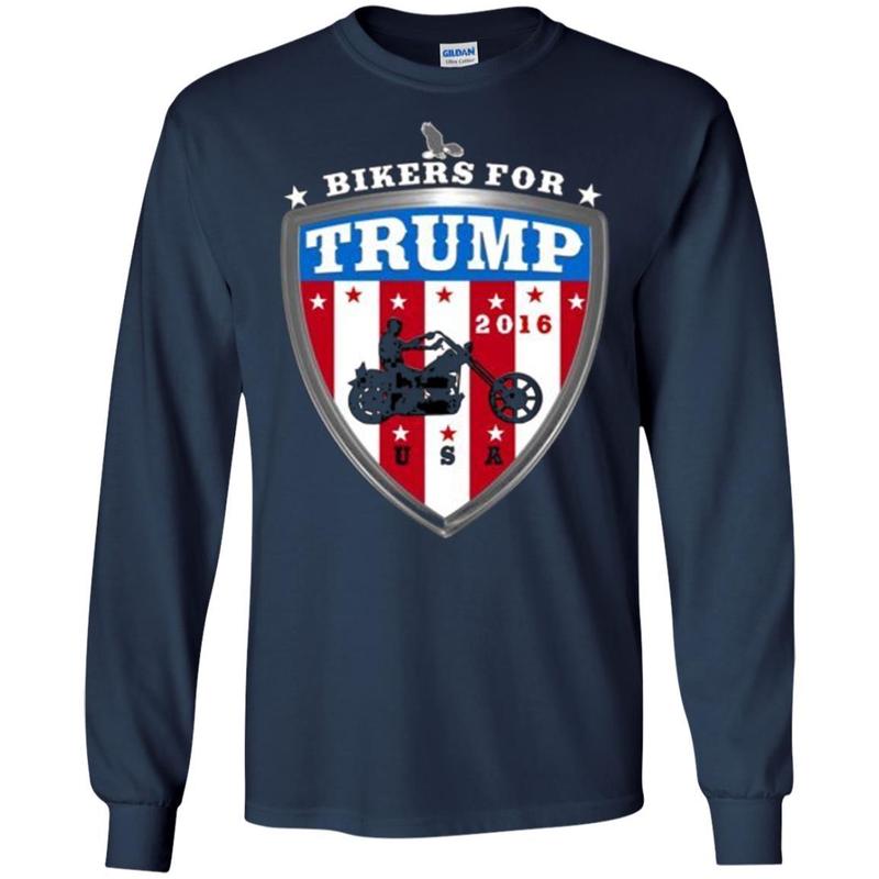2016 Usa Red White And Blue Bikers For Trump T-shirt 3 » Cool Gifts for You - Mfamilygift 2016 Usa Red White And Blue Bikers For Trump T-shirt 3