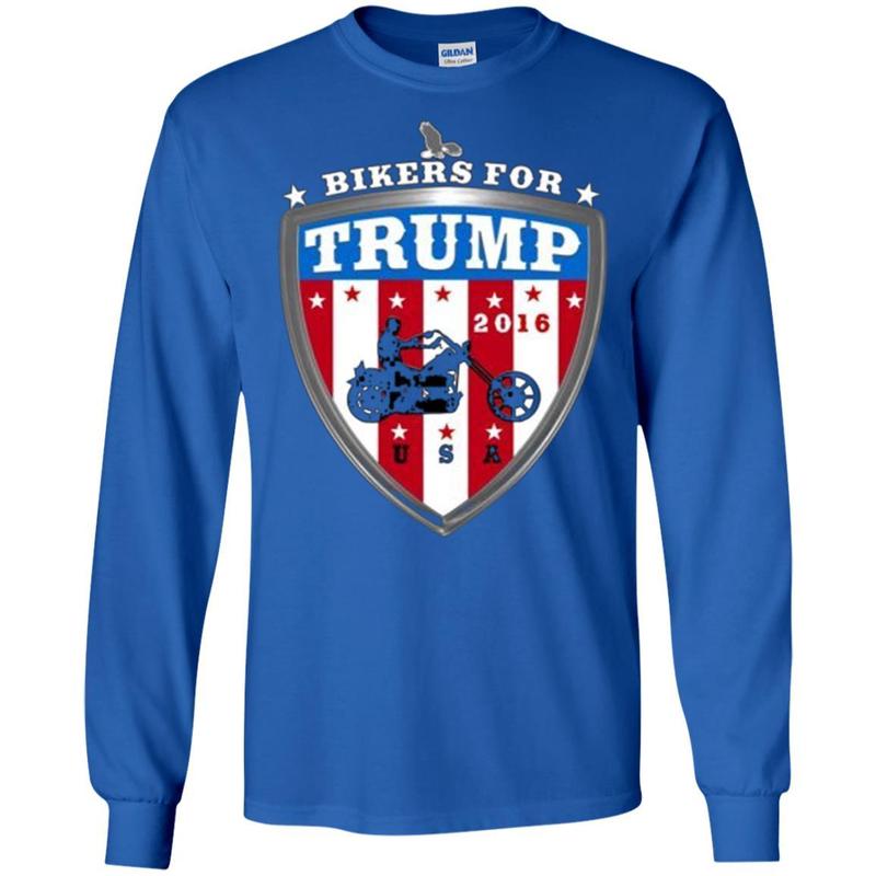 2016 Usa Red White And Blue Bikers For Trump T-shirt 4 » Cool Gifts for You - Mfamilygift 2016 Usa Red White And Blue Bikers For Trump T-shirt 4