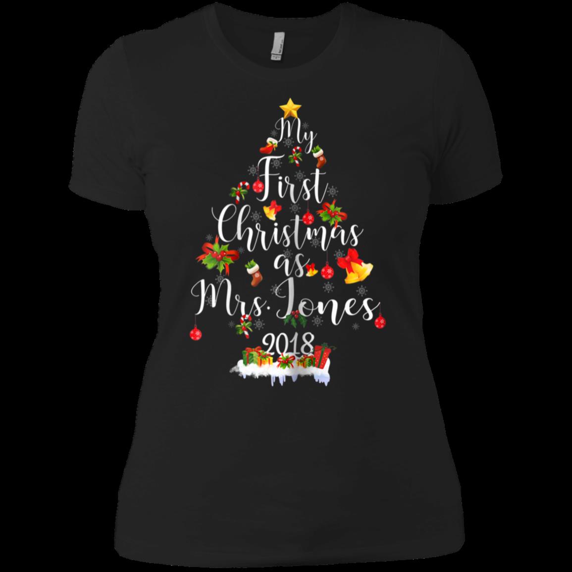 My First Christmas As Mrs. Jones Shirt Newlywed Bride Gifts Ladies’ Boyfriend Shirt My First Christmas As Mrs. Jones Shirt Newlywed Bride Gifts Ladies’ Boyfriend Shirt
