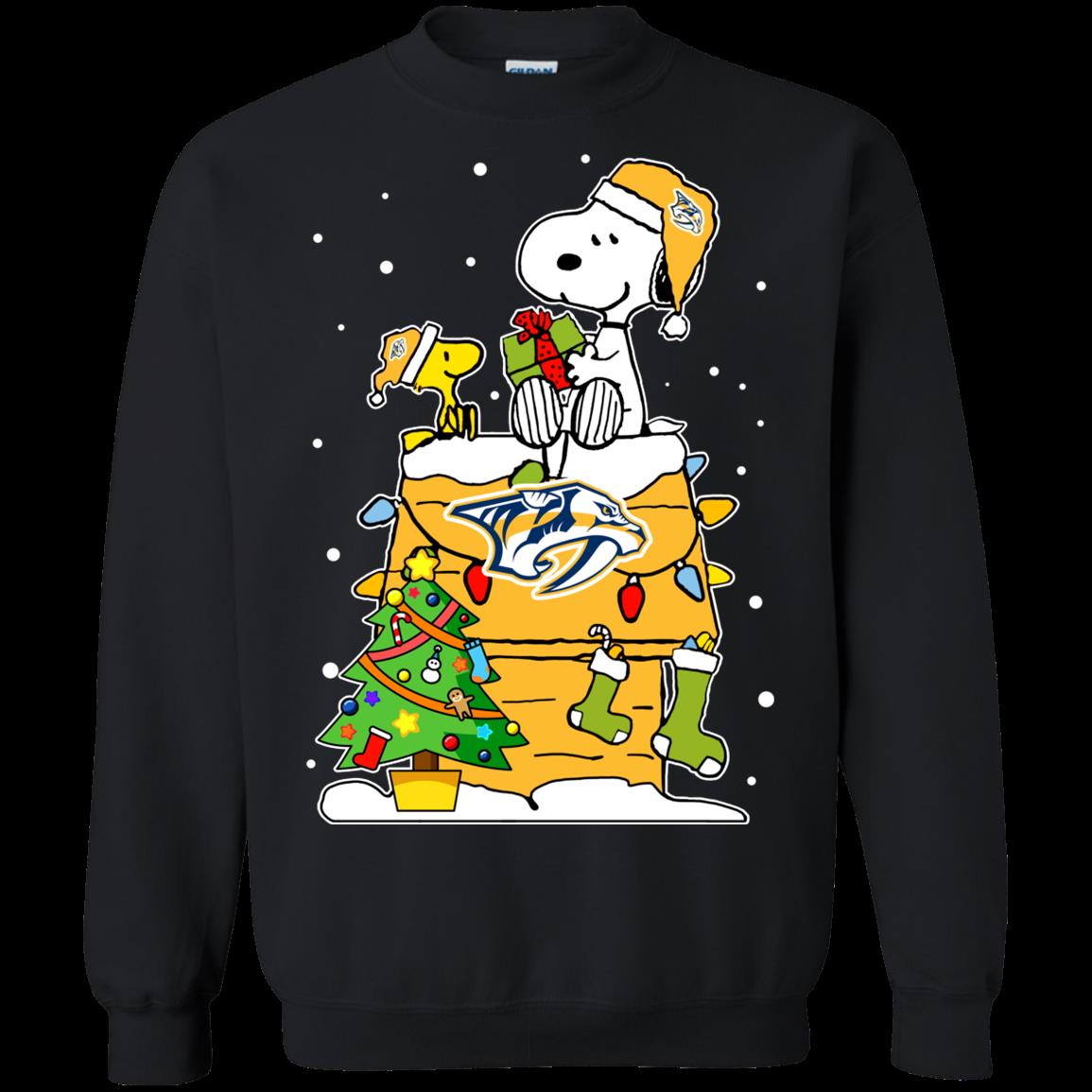 Nashville Predators Ugly Christmas Sweaters Snoopy Hoodies Sweatshirts
