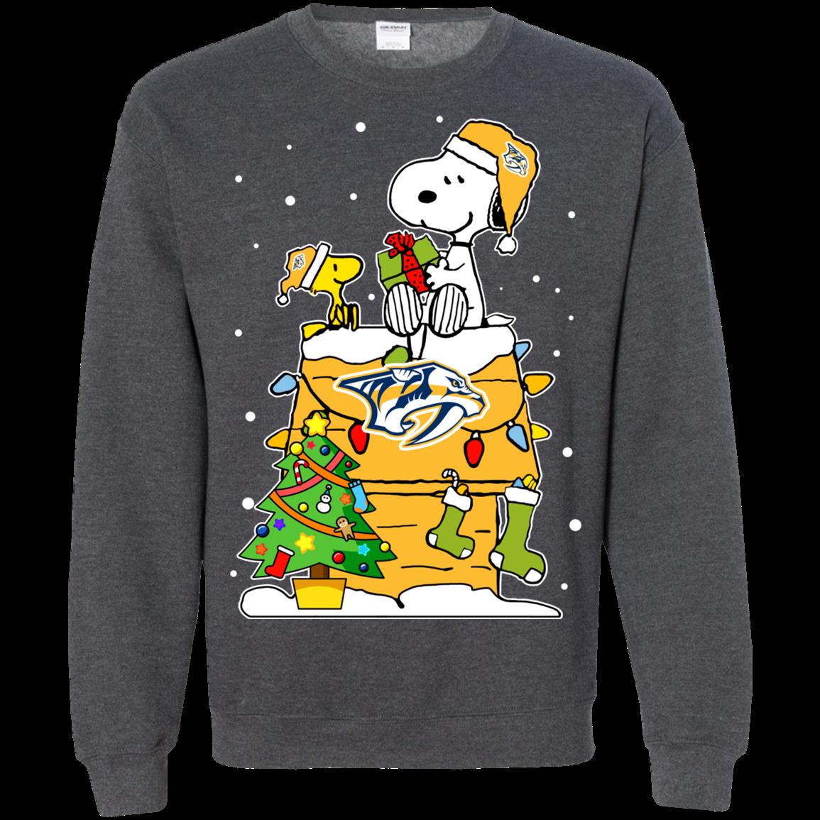 Nashville Predators Ugly Christmas Sweaters Snoopy Hoodies Sweatshirts 2 » Cool Gifts for You - Mfamilygift Nashville Predators Ugly Christmas Sweaters Snoopy Hoodies Sweatshirts 2
