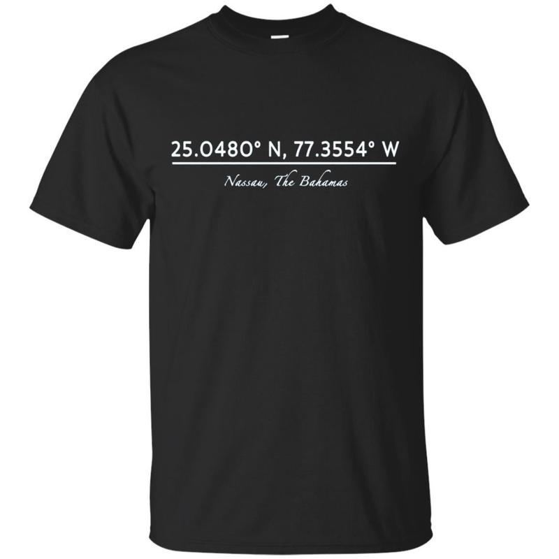 Nassau, The Bahamas Coordinates T-shirt