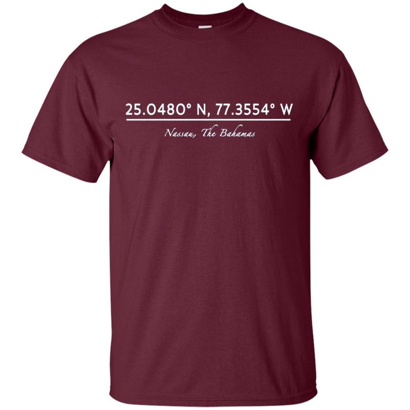 Nassau, The Bahamas Coordinates T-shirt 2 » Cool Gifts for You - Mfamilygift Nassau, The Bahamas Coordinates T-shirt 2
